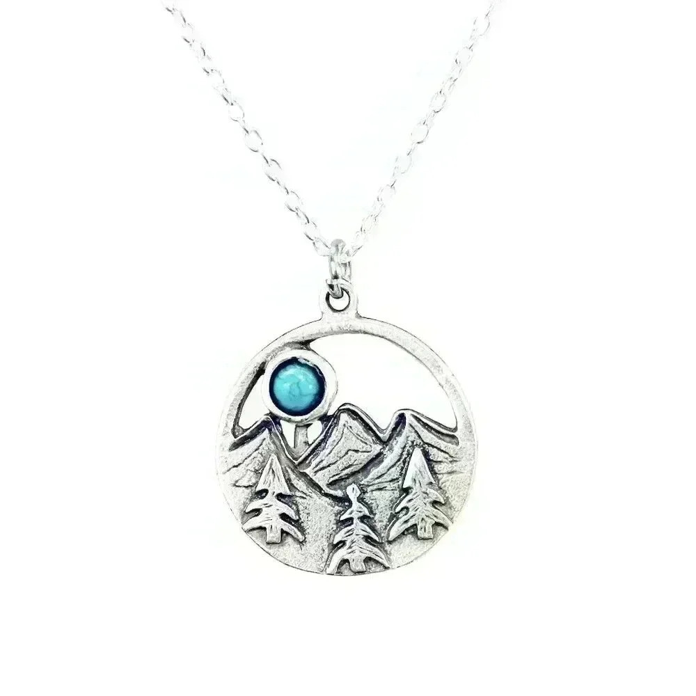 Turquoise Western necklace mountain pendant country jewelry Boutique - Picture 3 of 11